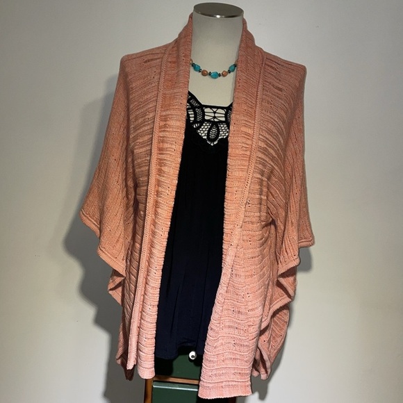 NWT Goddis Cableknit Open Front Cardigan Sweater Size M/L. Blake Terra Cotta. - Picture 2 of 9